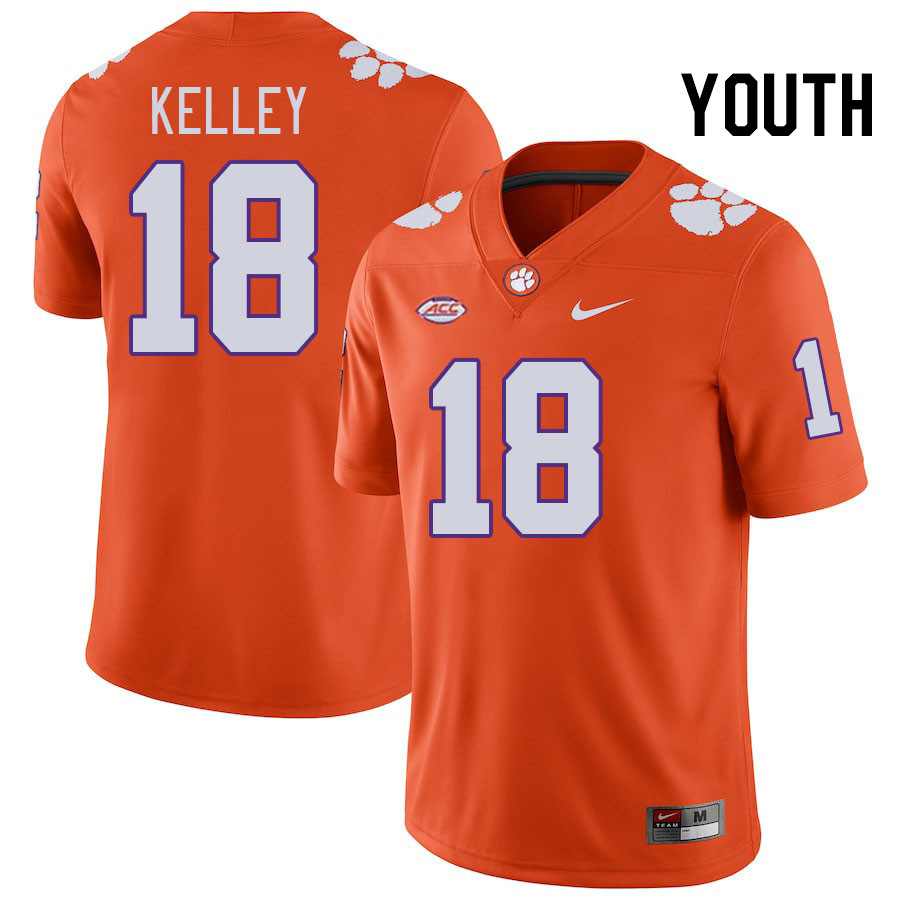 Youth #18 Misun Kelley Clemson Tigers College Football Jerseys Stitched-Orange